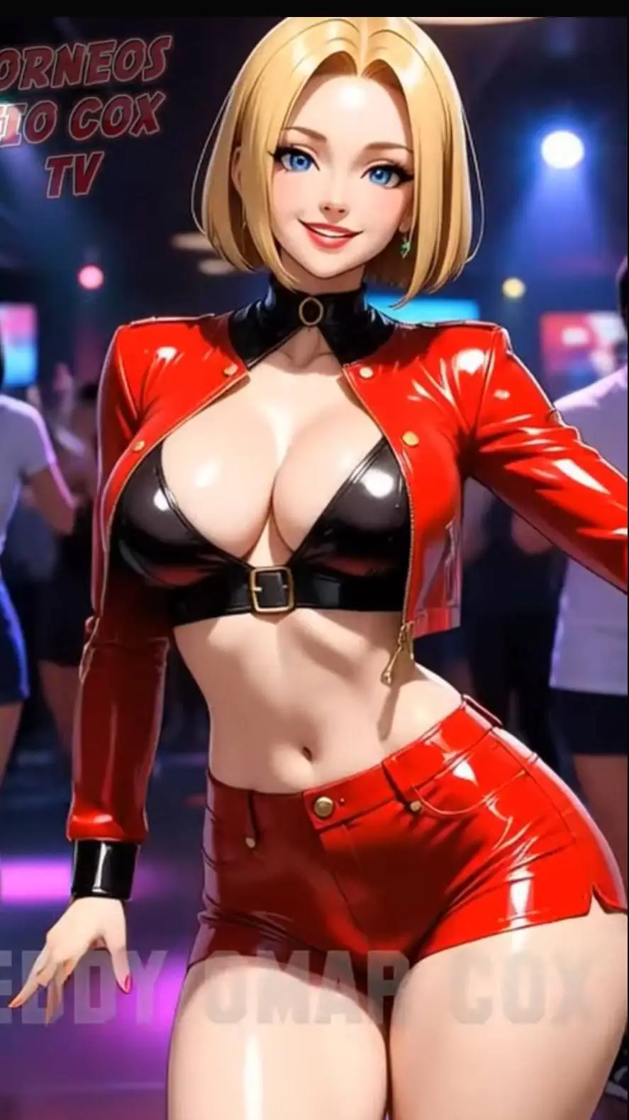 ai character: Mary blue background