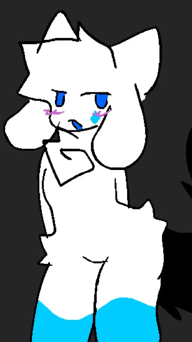 ai character: Blue kittydogy background