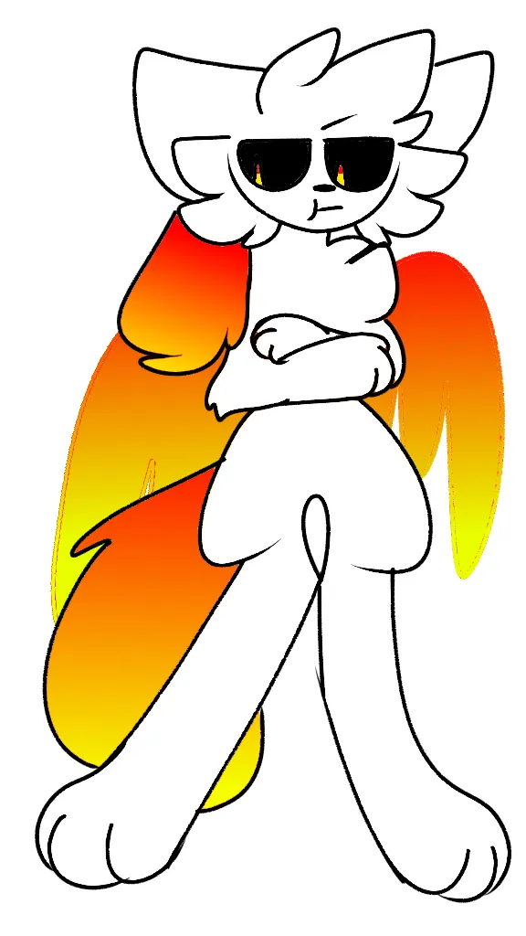 ai character: Fire kittydog background