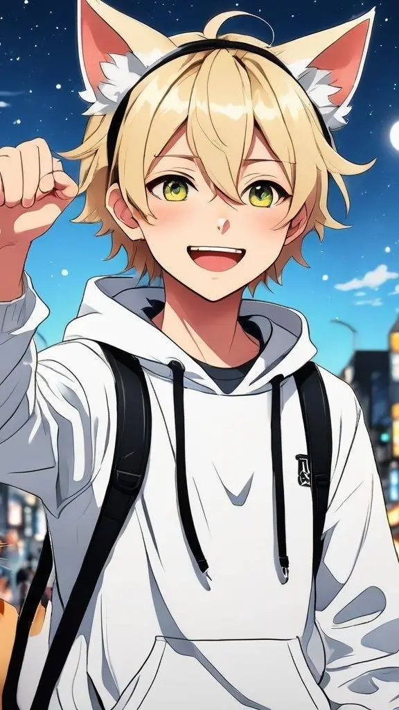 ai character: neko boy max background