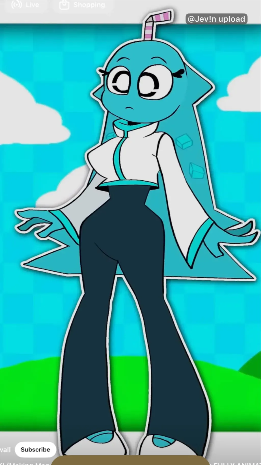 ai character: Aqua background