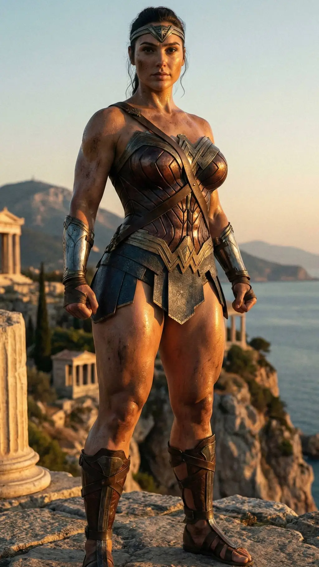 ai character: Mulher Maravilha background