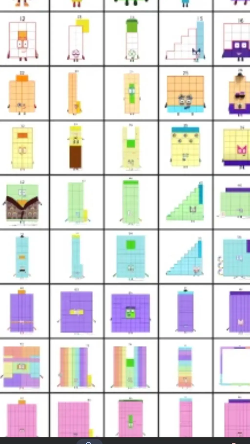 ai character: NumberBlocks background