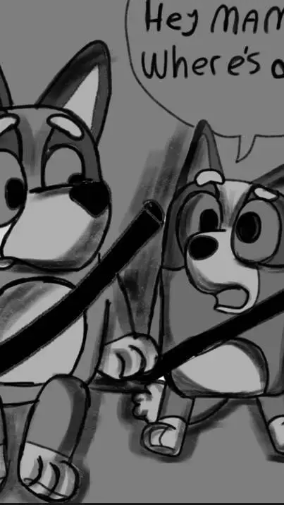 ai character: bluey horror au background