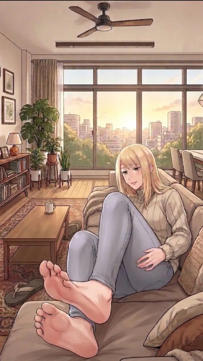 ai character: Aunt feet background
