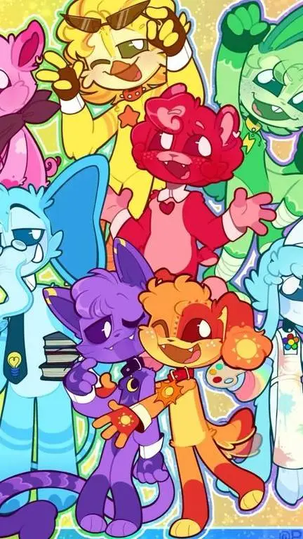 ai character: Smiling Critters background