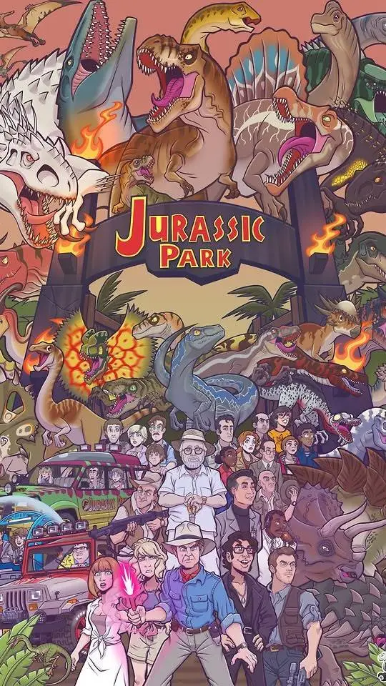 ai character: Jurassic world  background