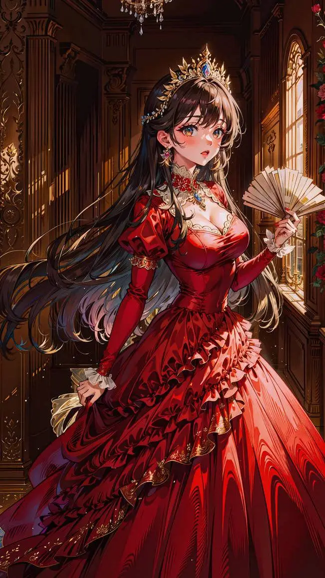 ai character: Crimson Princess  background