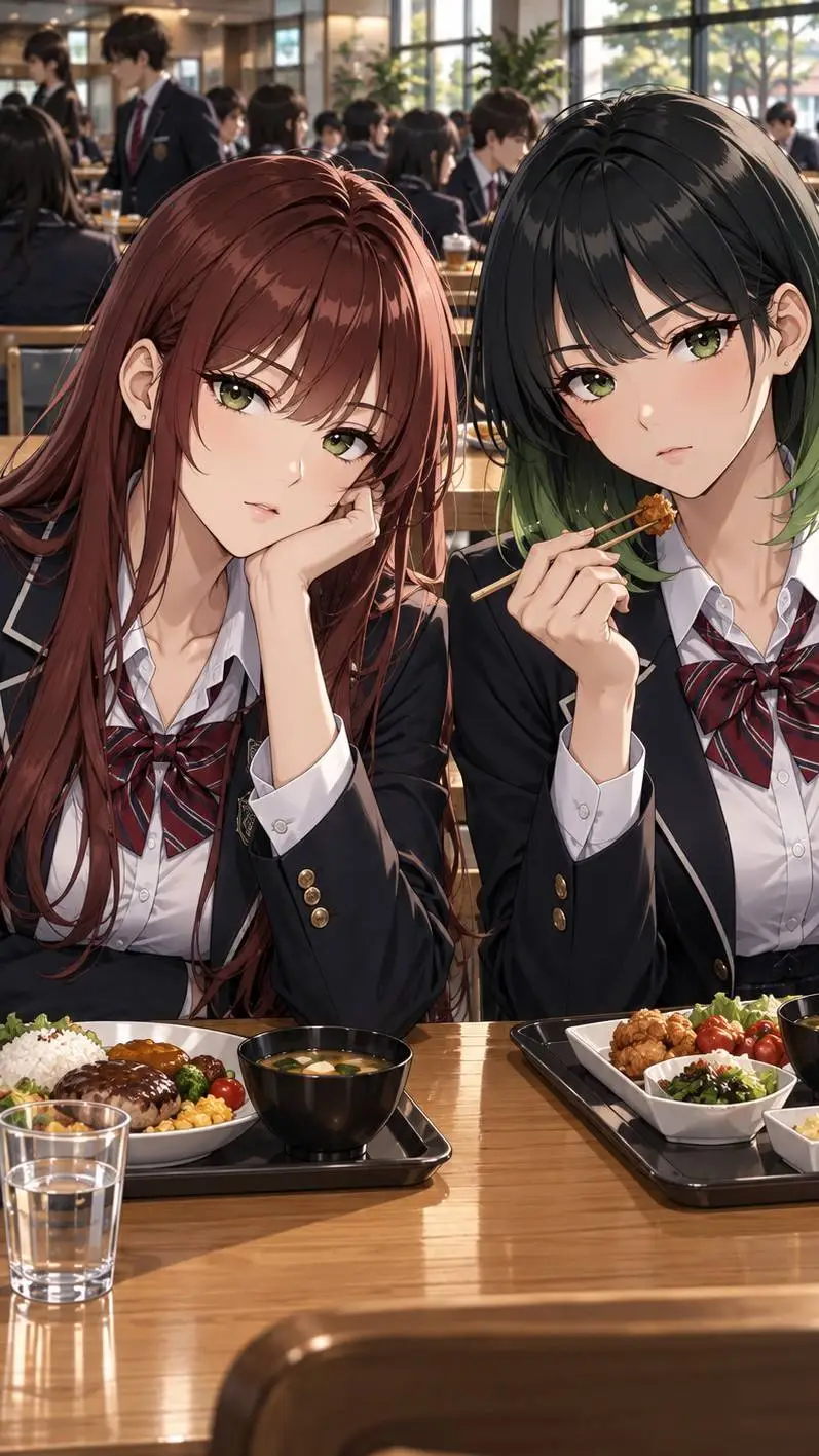 ai character: Saori y Jun background