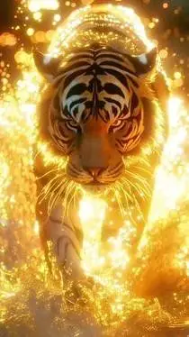 ai character: KHODAM HARIMAU API background