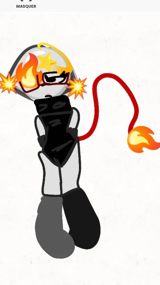 ai character: Flame background