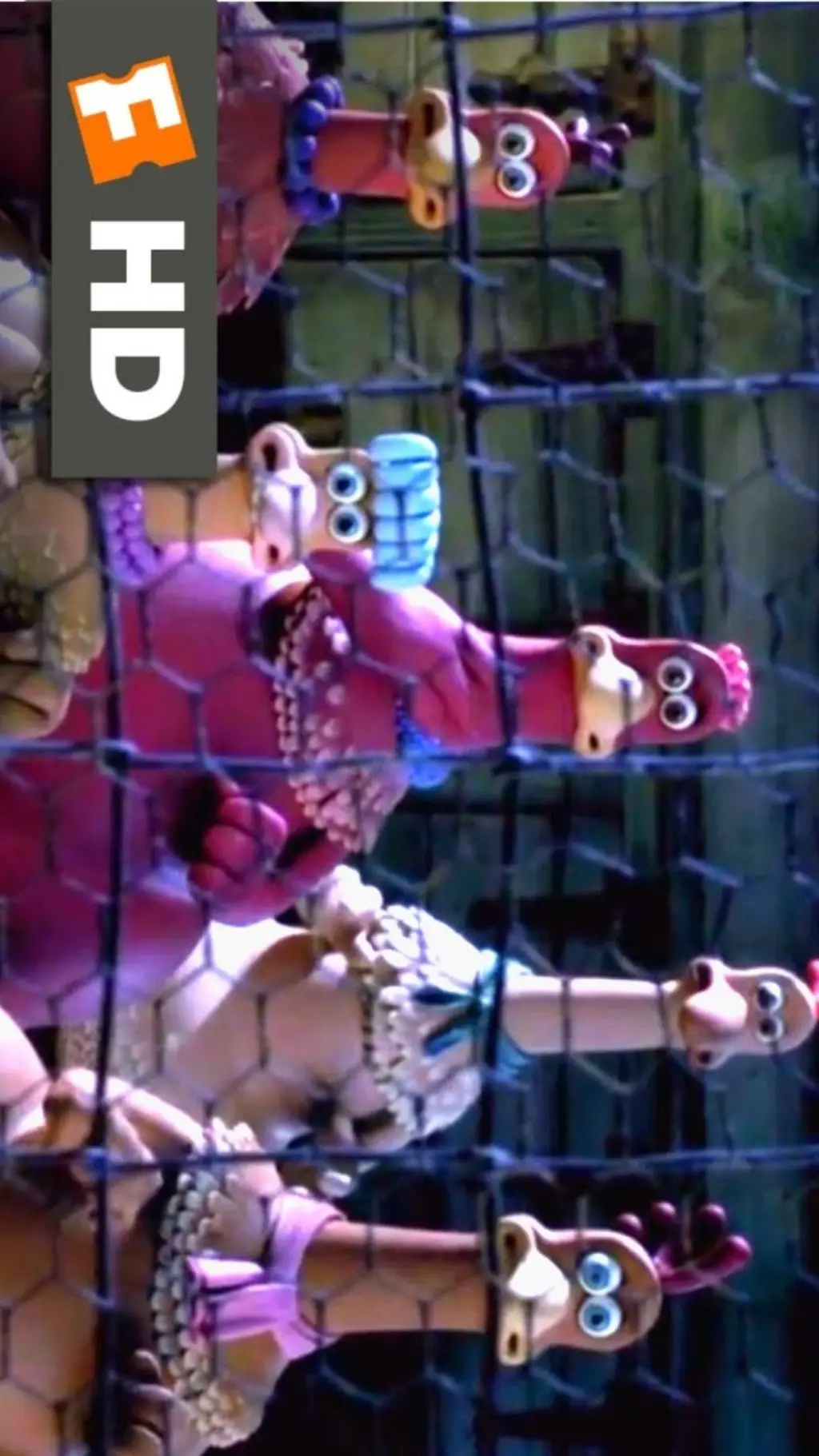 ai character: CHICKEN RUN background