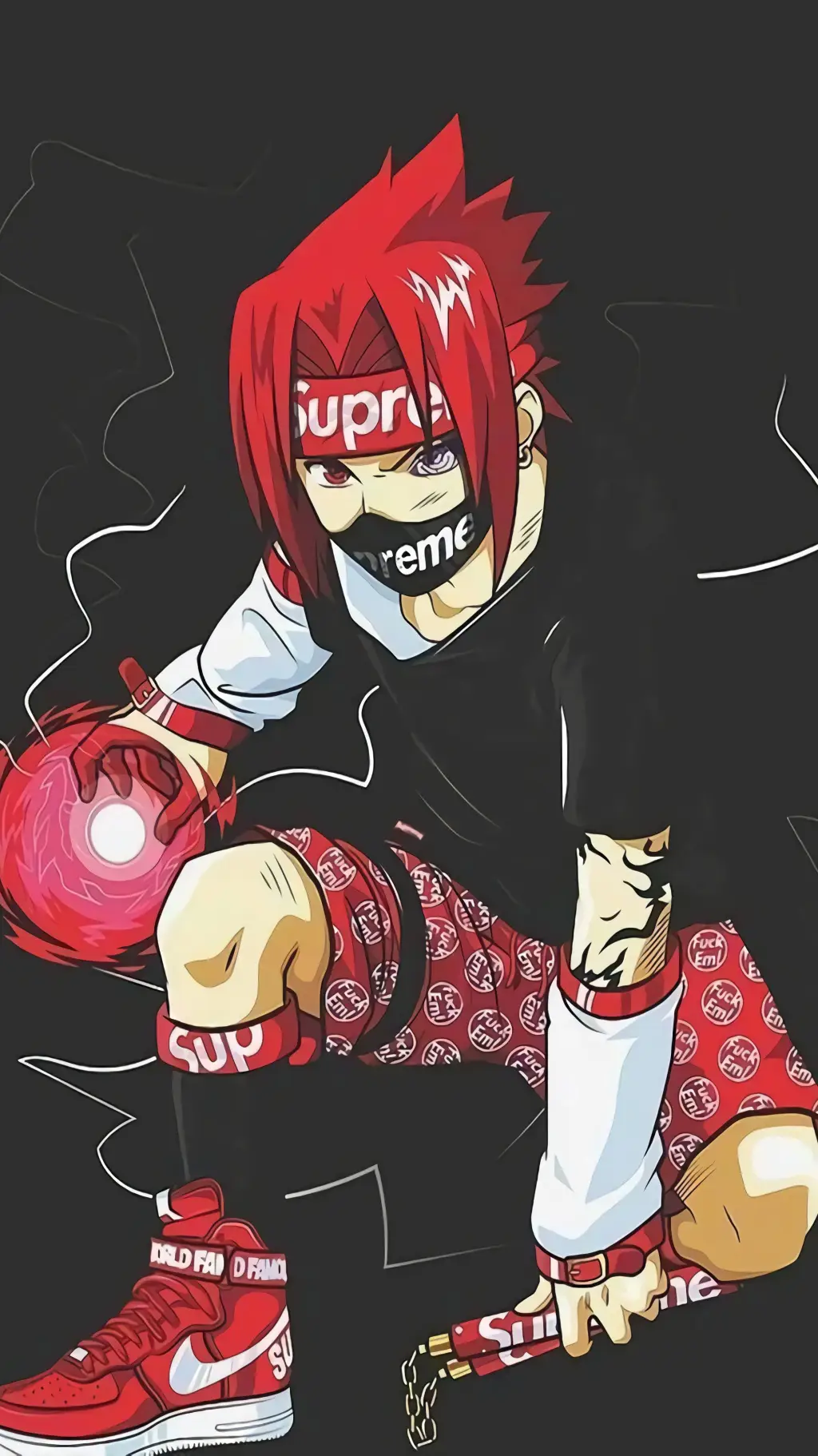 ai character: Sasuke  background