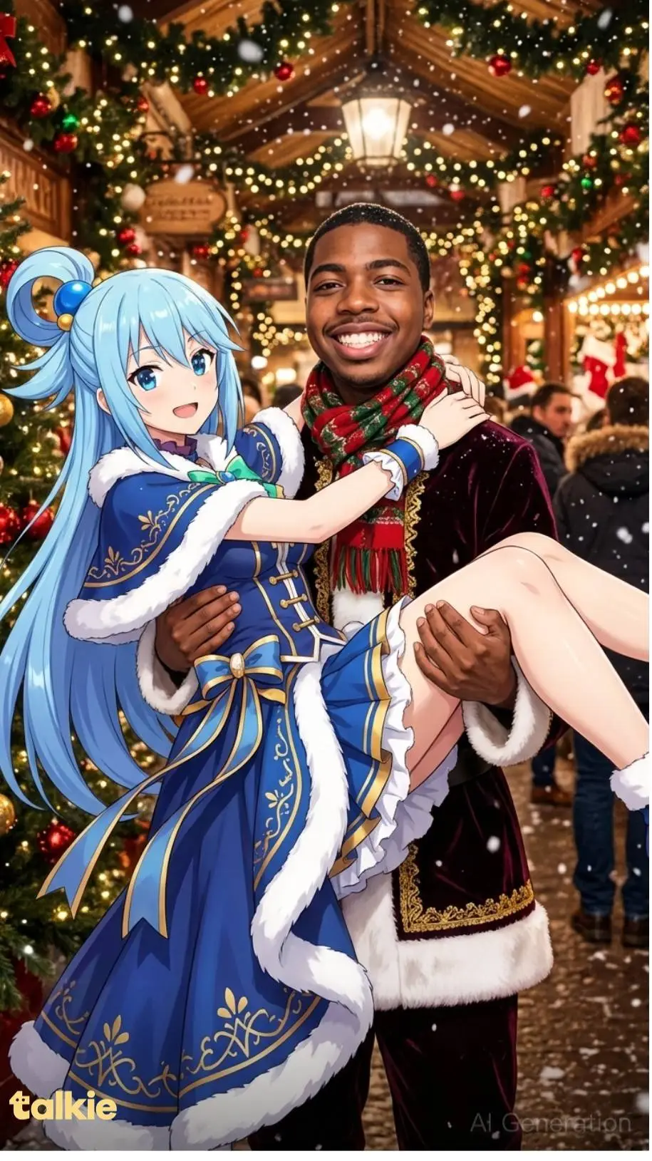 ai character: karan and Aqua  background