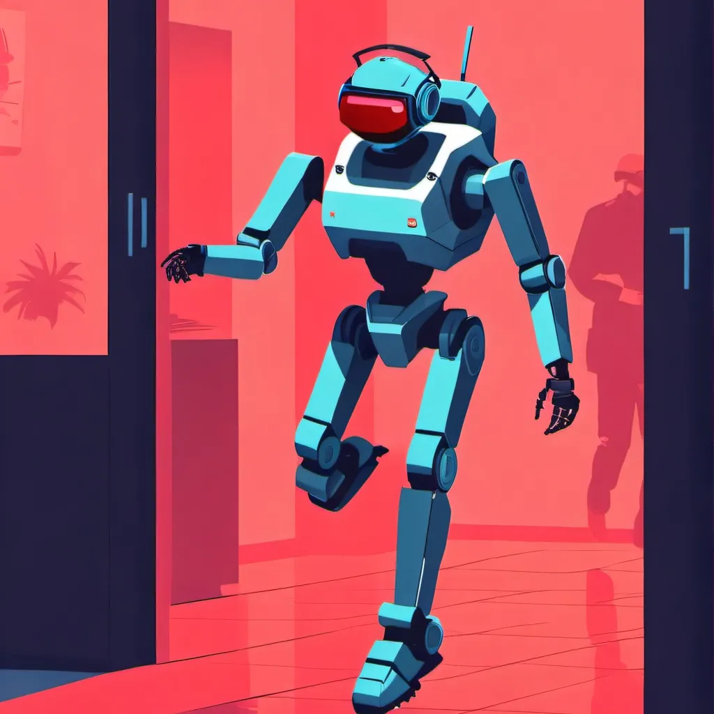 chat with ai character: security robot