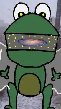 ai character: Froggo-Galaxy background