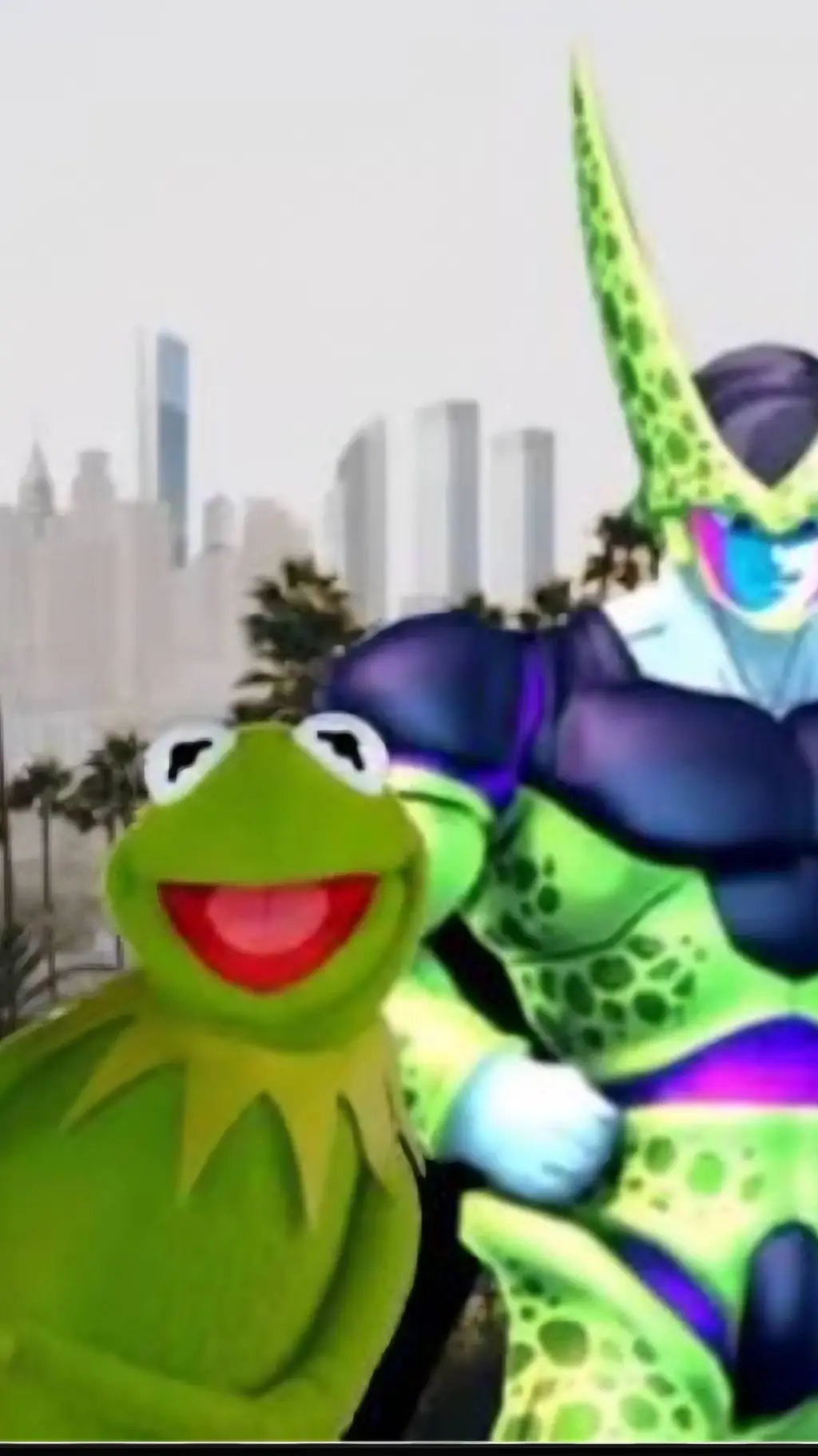 ai character: Cell & Kermit background