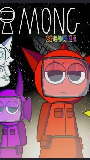 ai character: Sprunki-Among us background