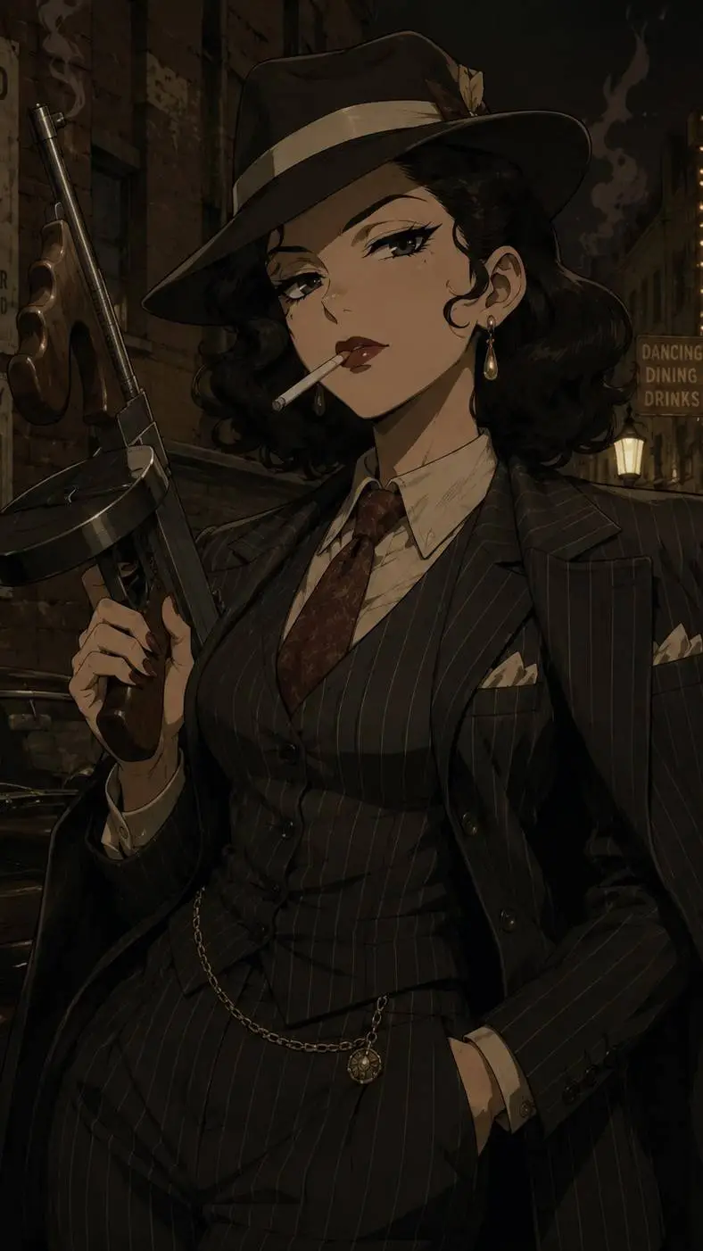 ai character: Tommy gun Tammy background