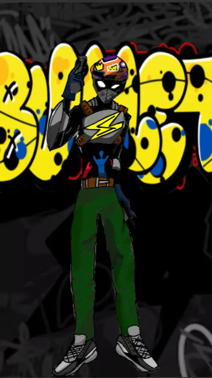 ai character: bullet background