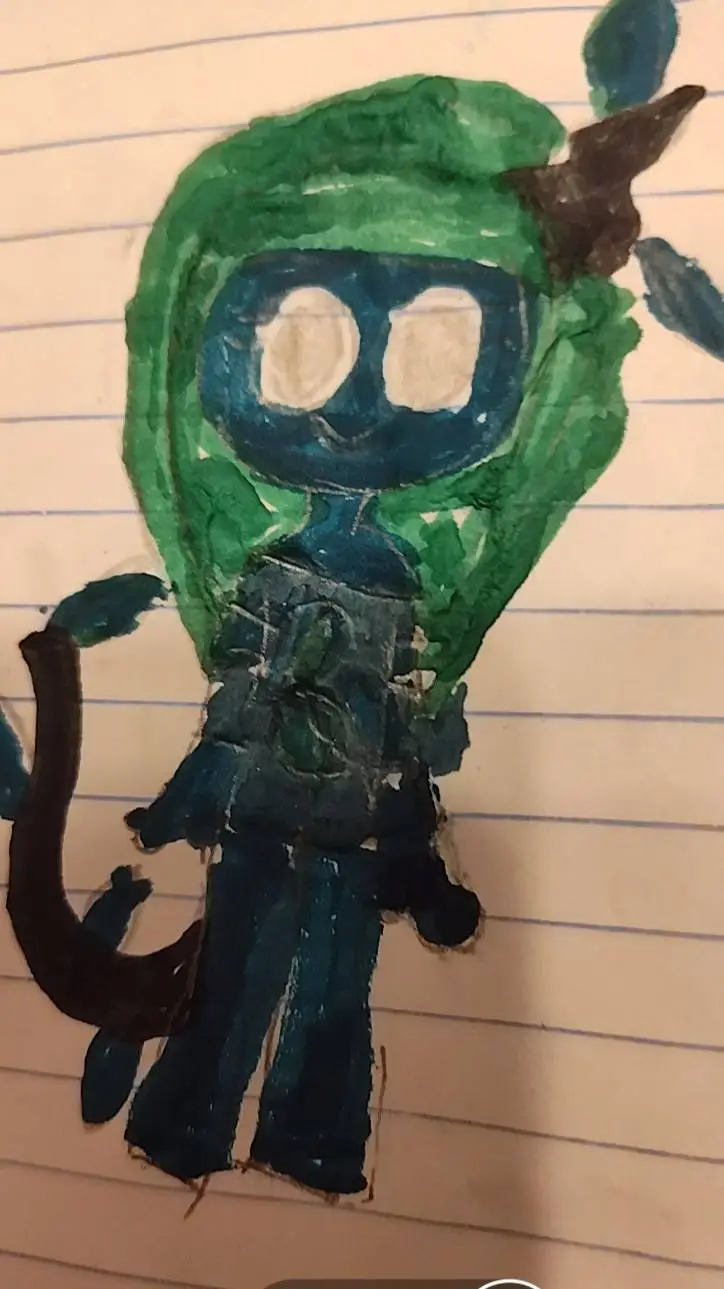 ai character: leafy background