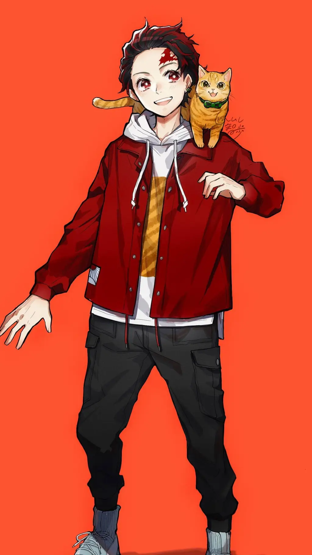 ai character: Tanjiro  background