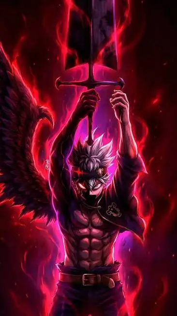 ai character: (Asta) Black bulls background