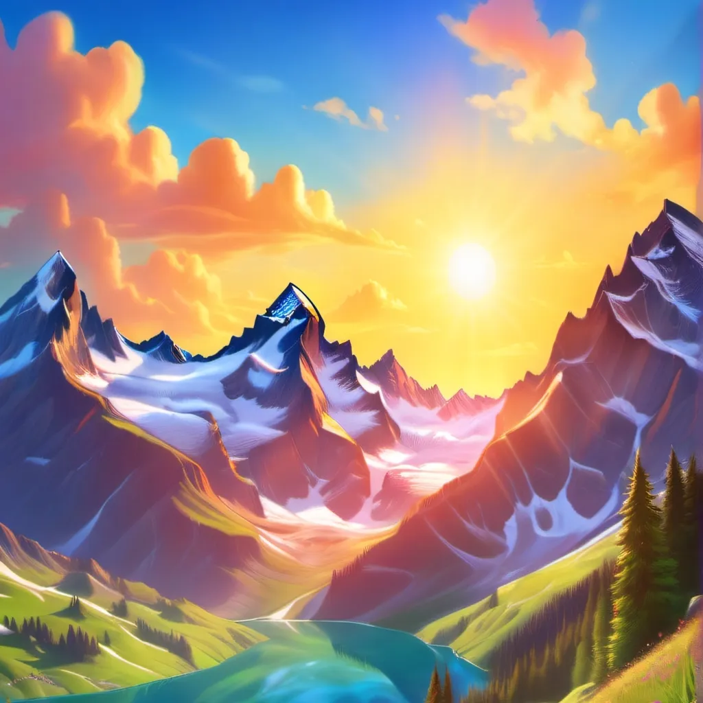chat with ai character: Swiss alps spring