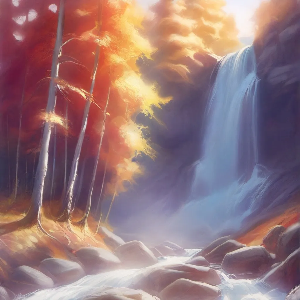 chat with ai character: river in fall