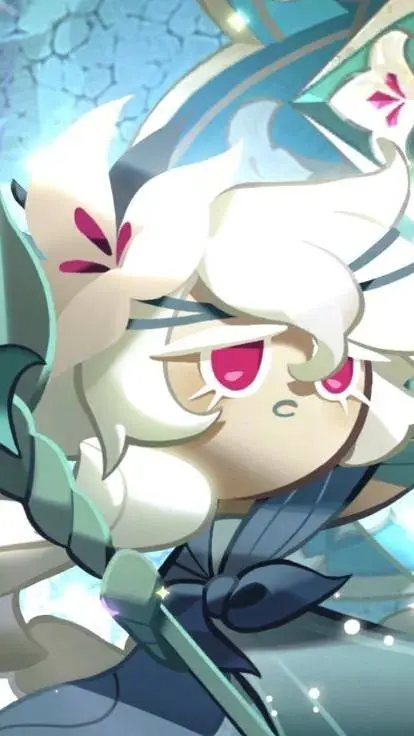 ai character: white Lily cookie  background