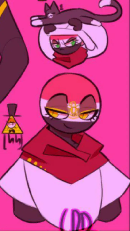 ai character: Egypt&Bill Cipher background