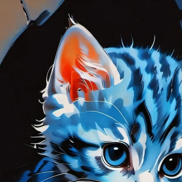 chat with ai character: blue kitten