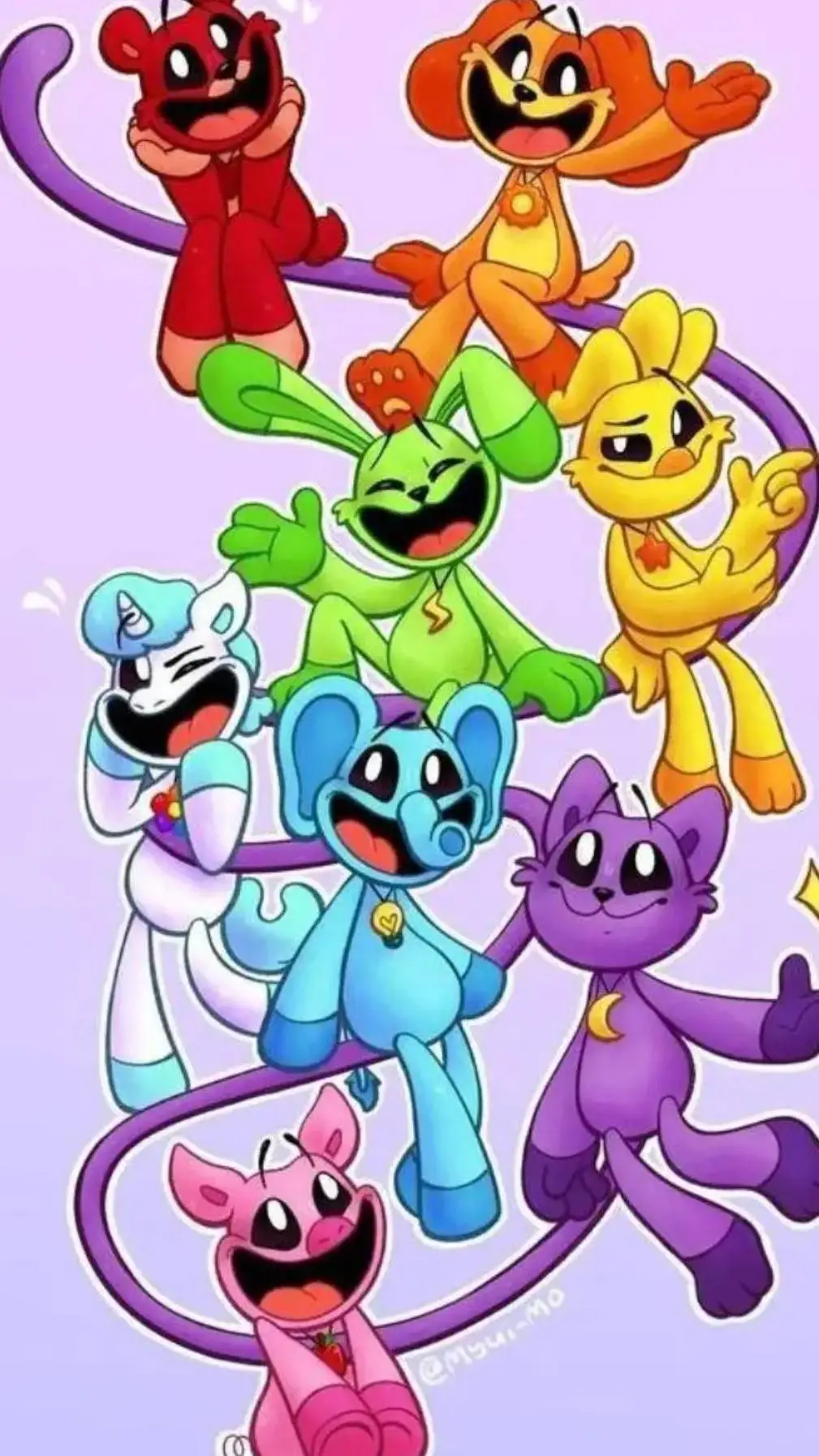 ai character: smiling critters  background