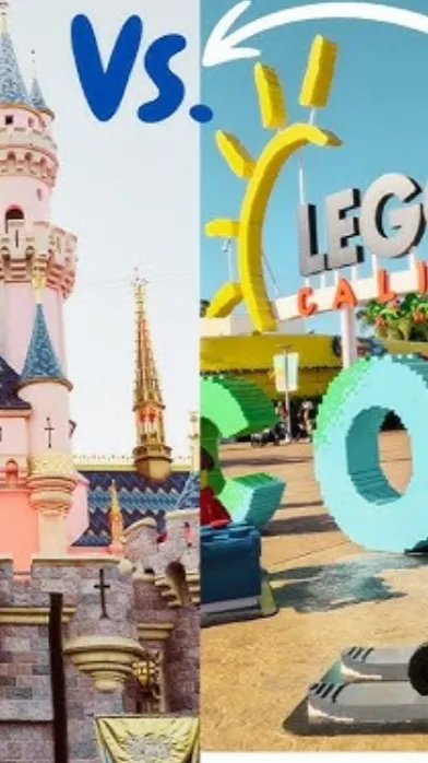 ai character: Legoland vs Disney background