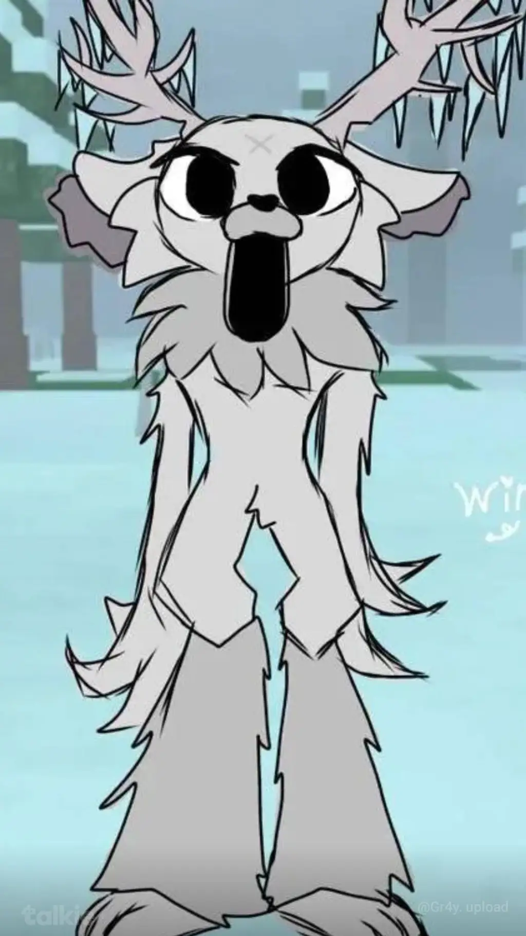 ai character: THE WINTER DEER  background