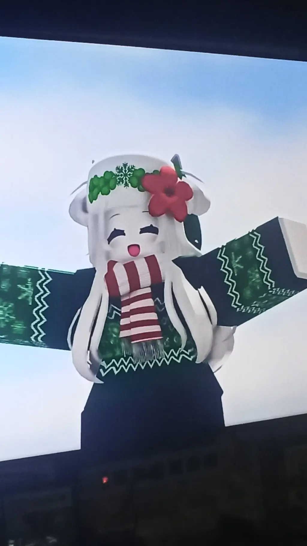 ai character: Flowi (Christmas) background