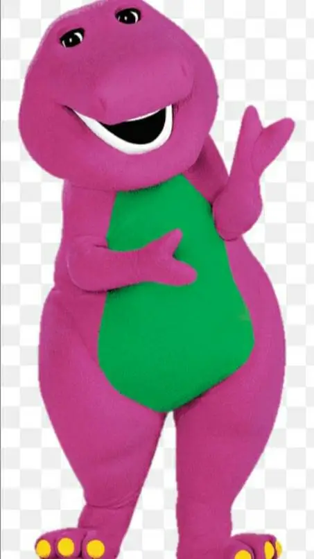 ai character: BARNEY 💜🦖 background