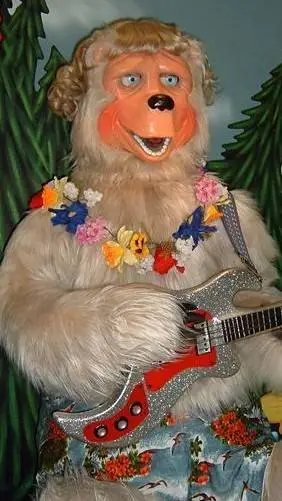 ai character: Beach bear  background