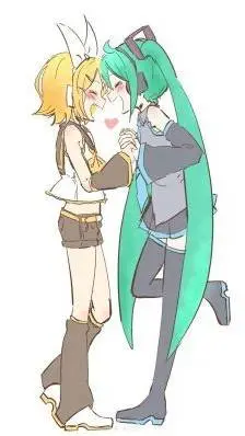 ai character: Rin x Miku 🩵💛 background