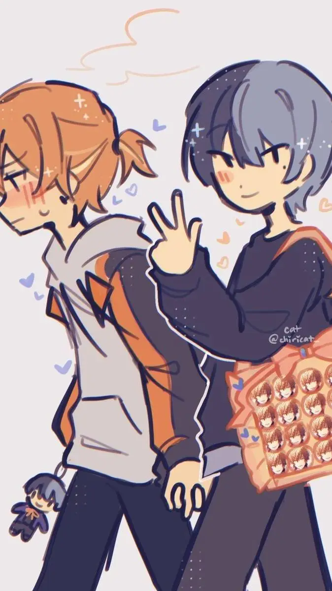 ai character: Akitoya 🧡💙 background