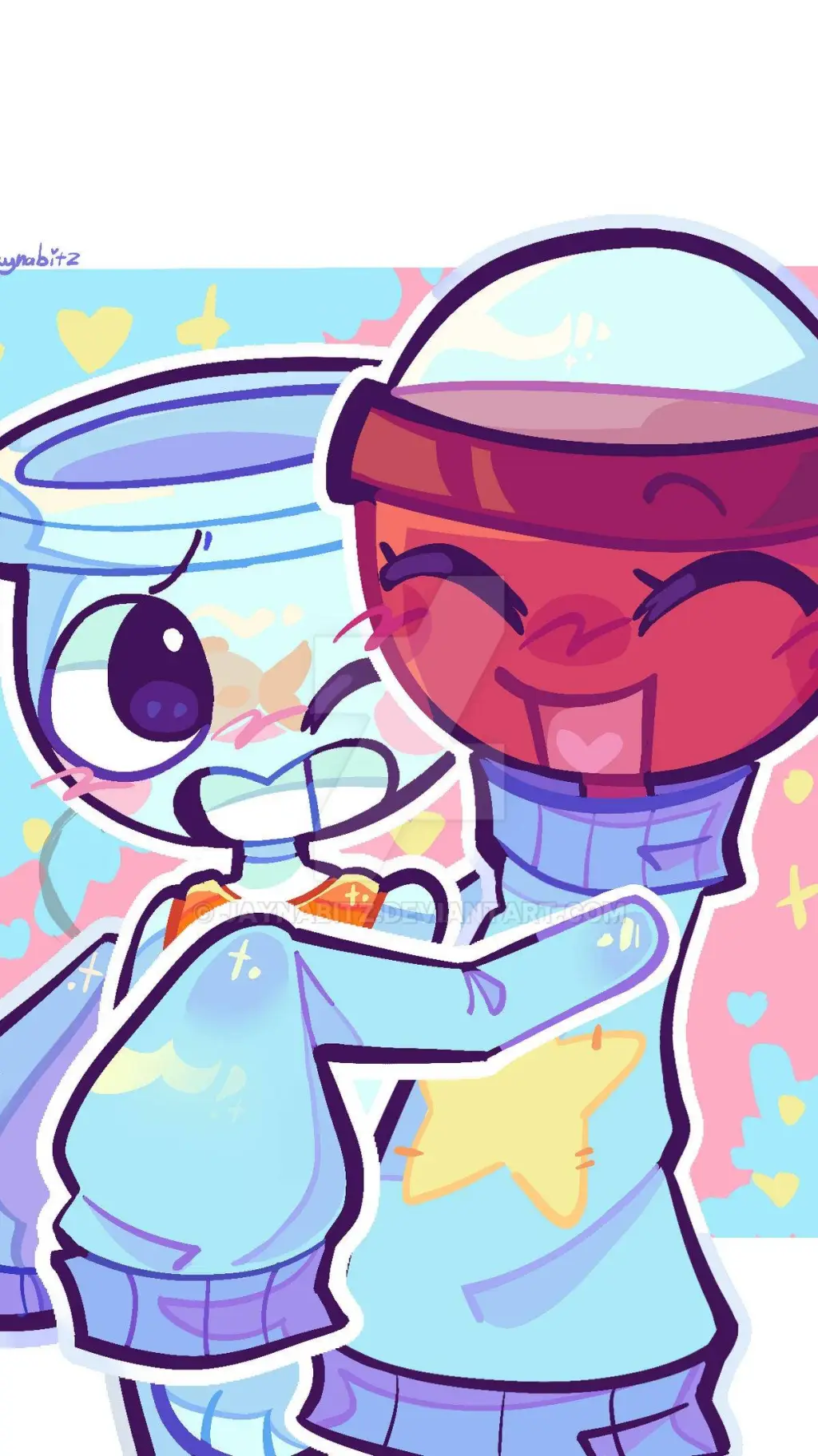 ai character: Gamblerfish ❤💙 background