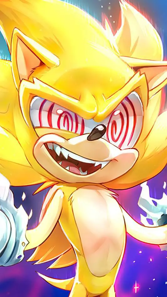 ai character: fleetway sonic  background