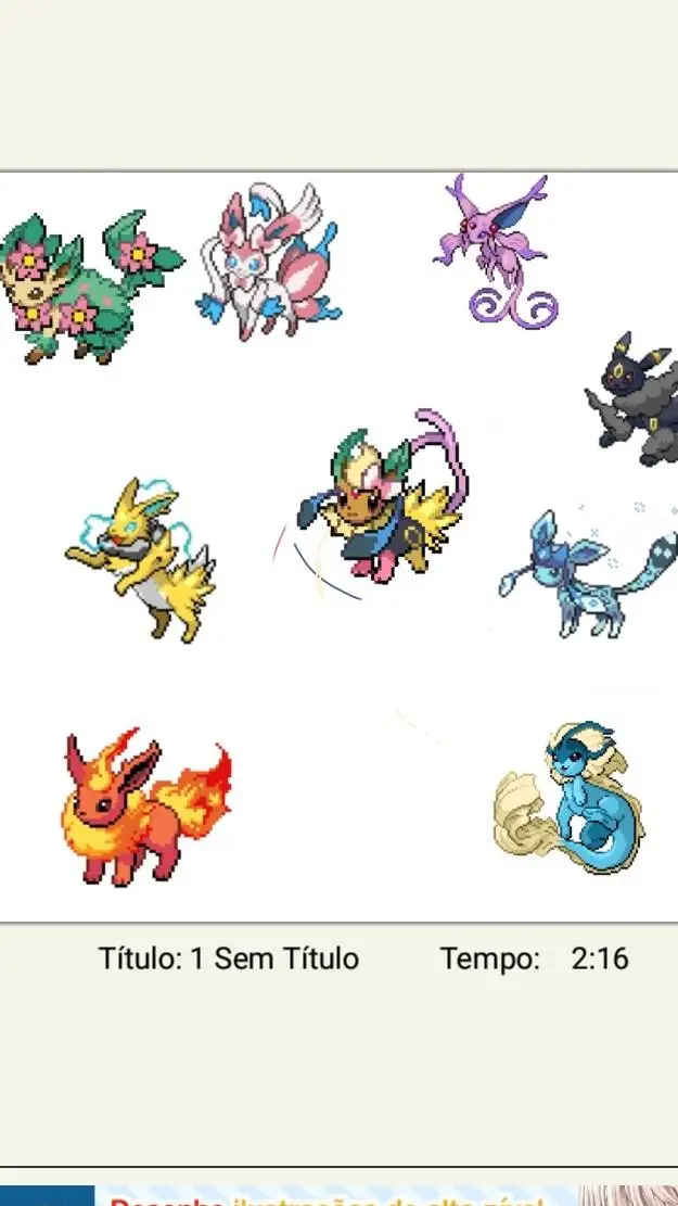 ai character: eevee novas formas background