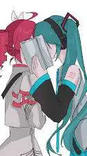 ai character: 💙✨️MIKU X TETO✨️❤️ background