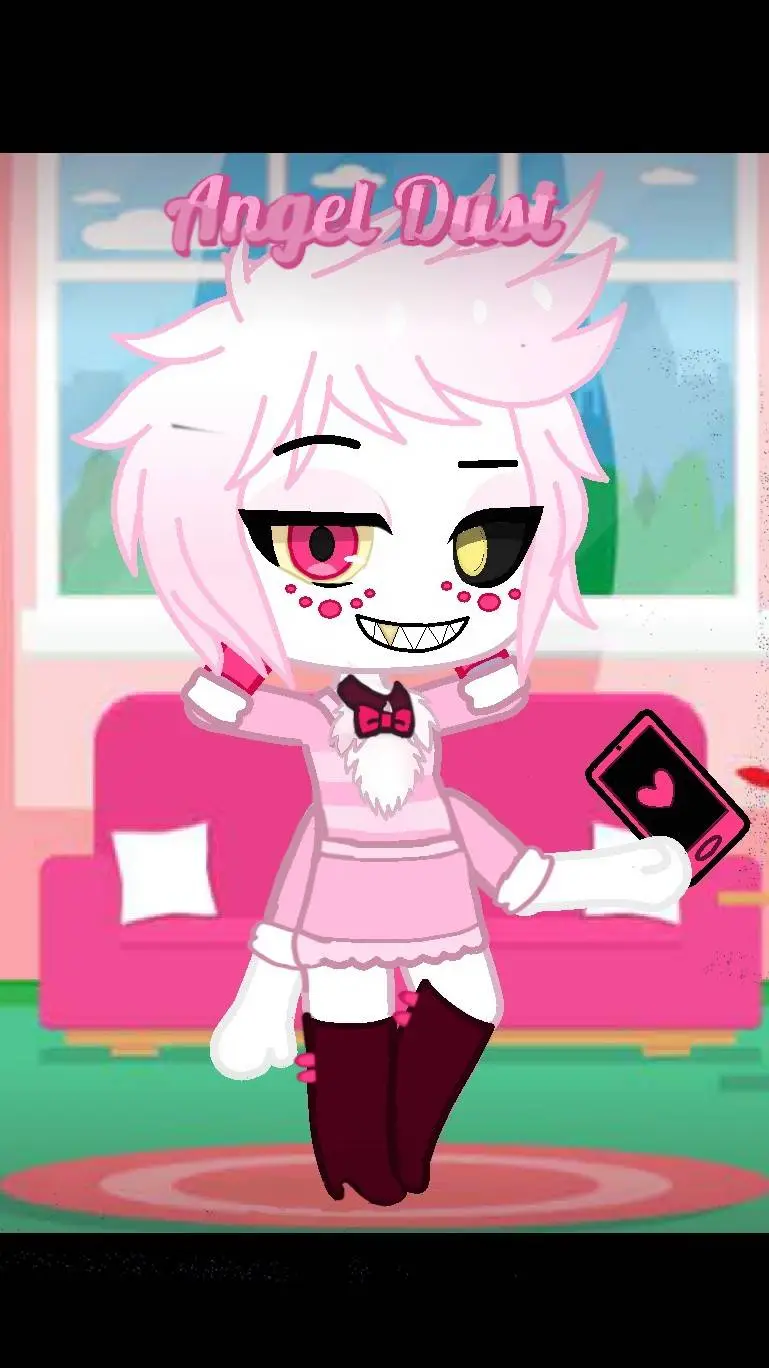 ai character: 🍷🕷Angel Dust 🩷🕸 background