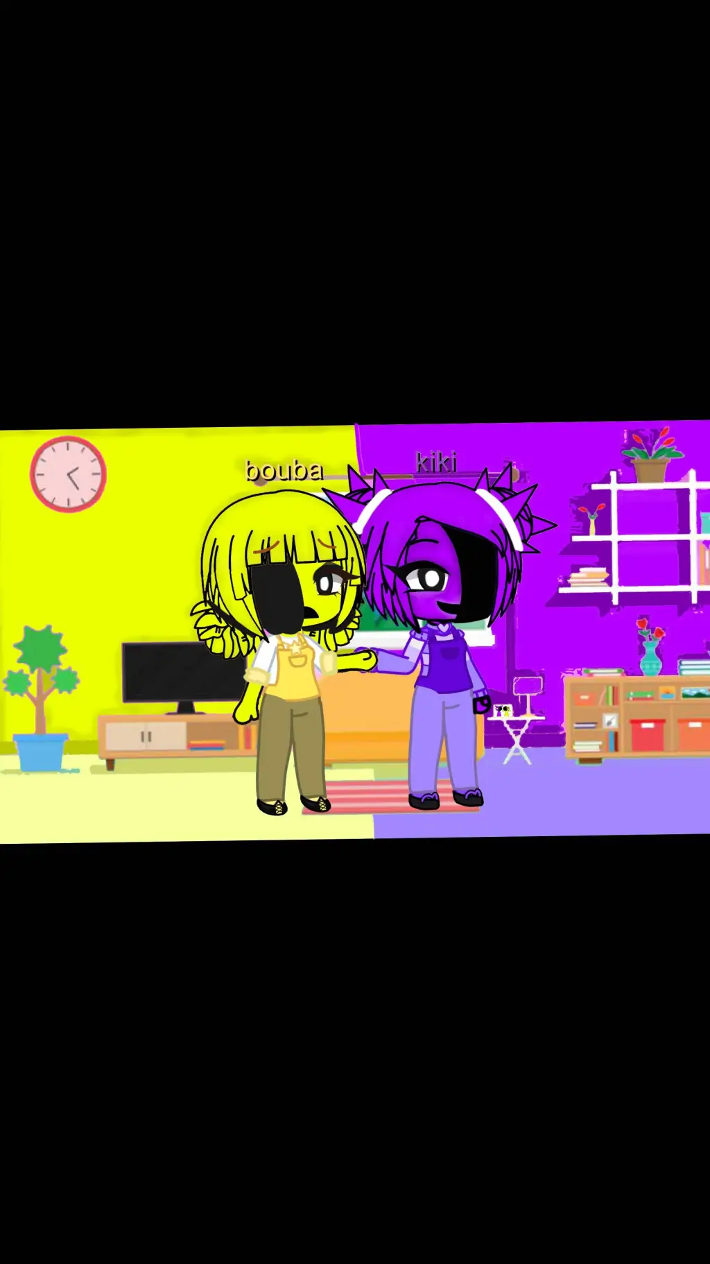 ai character: 💜kiki and bouba💛 background