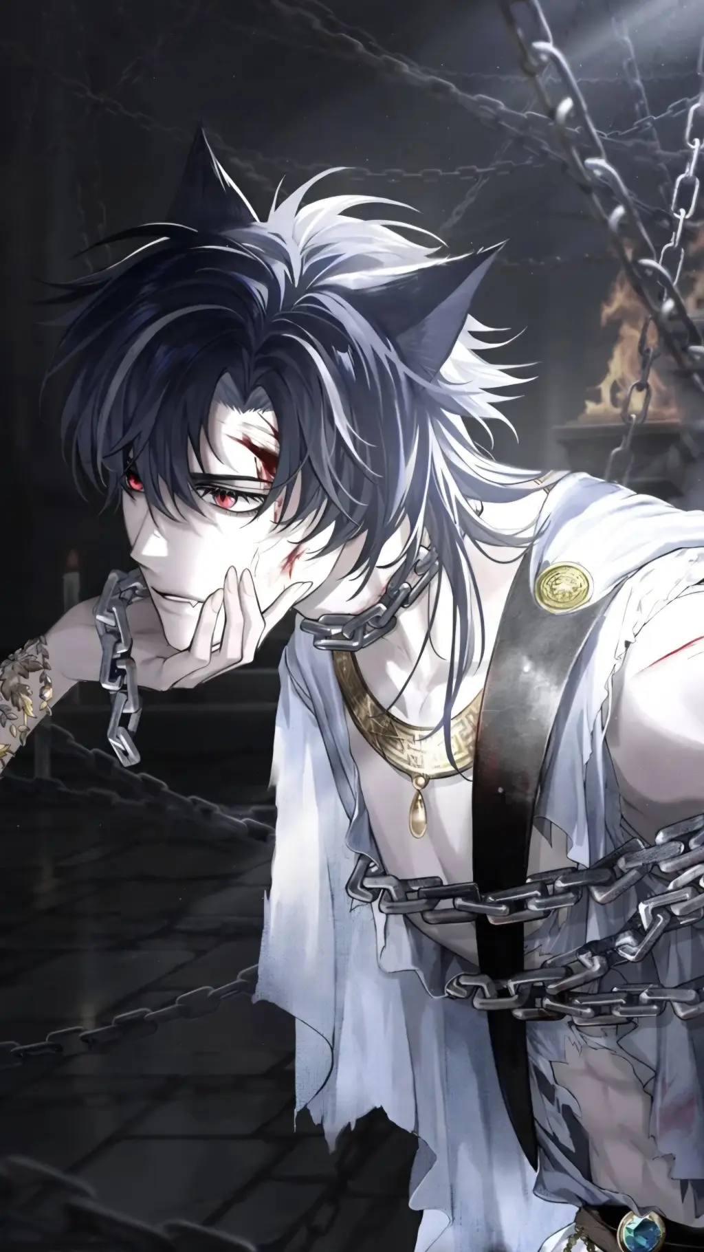 ai character: 🐺 𝕽𝖞𝖚𝖓 🩸 background