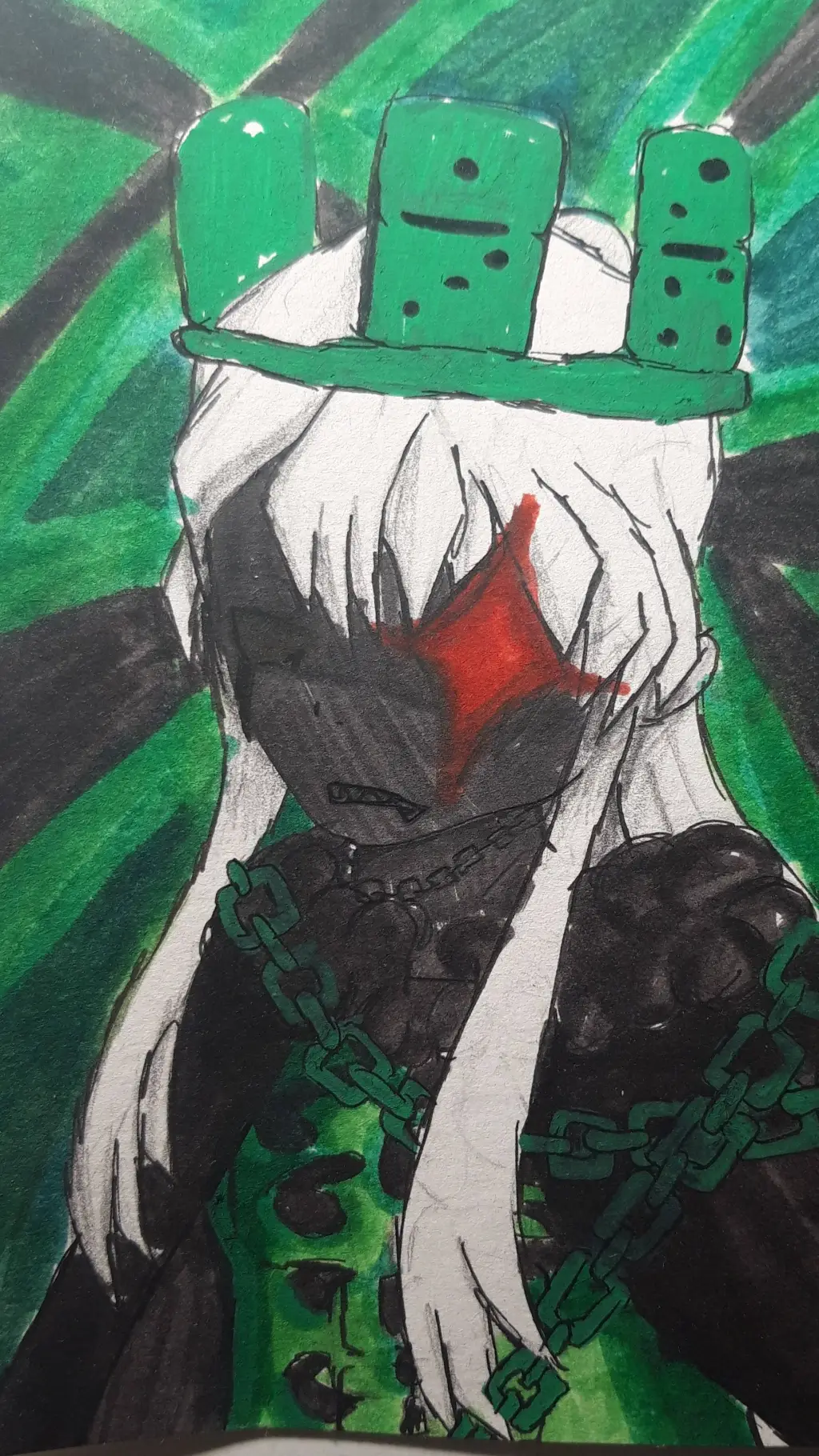 ai character: 💚1x1x1x1🖤 background