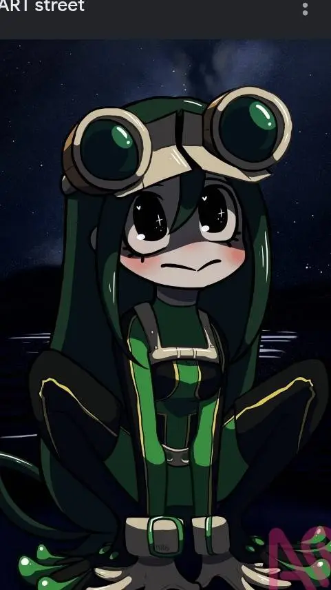 ai character: tsuyu from mha x u background