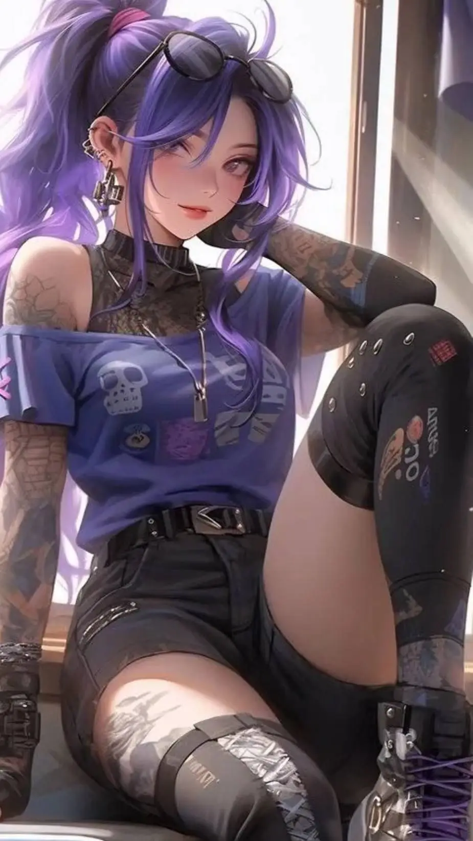 ai character: Violet background
